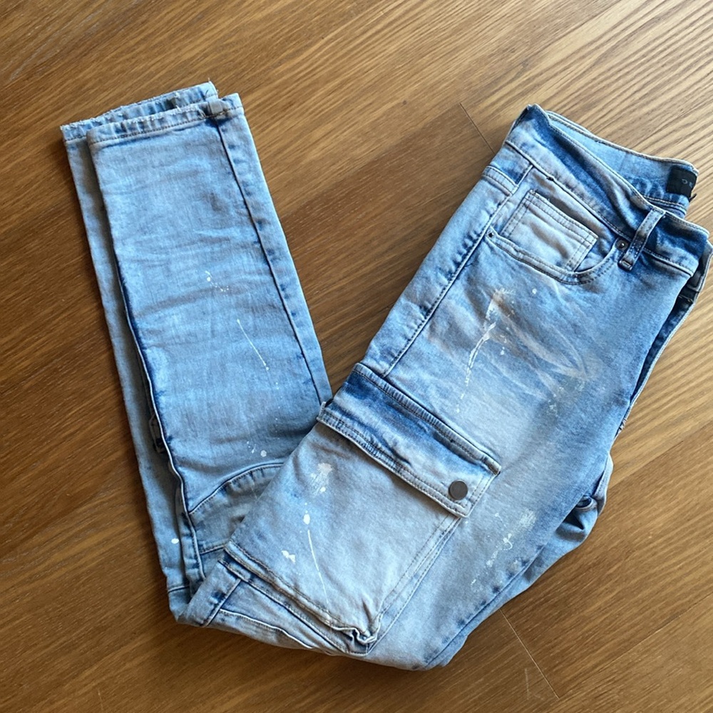 Decibel Men's Distressed Blue Cotton Side Pockets Jeans Pants Size 30/32